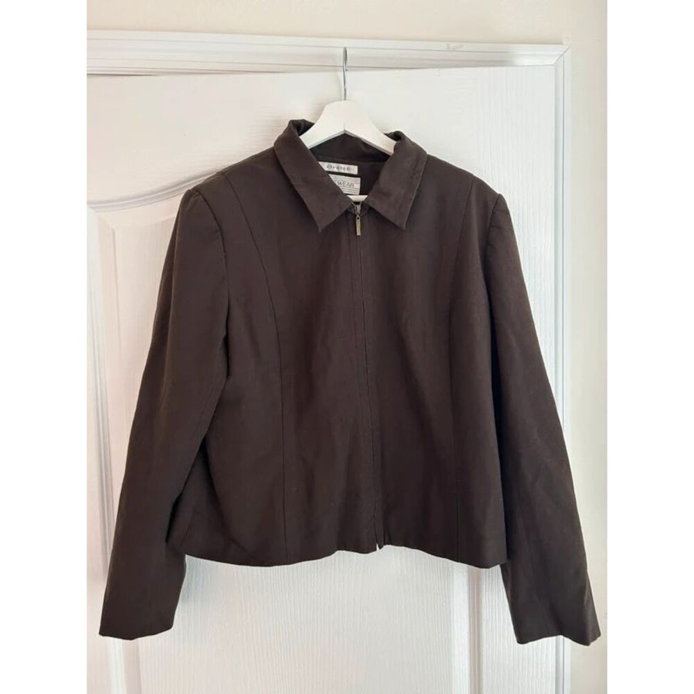 Jones Wear Women Stretch Jacket Size 14 Minimalist Money 90s Vintage Retro Y2K
